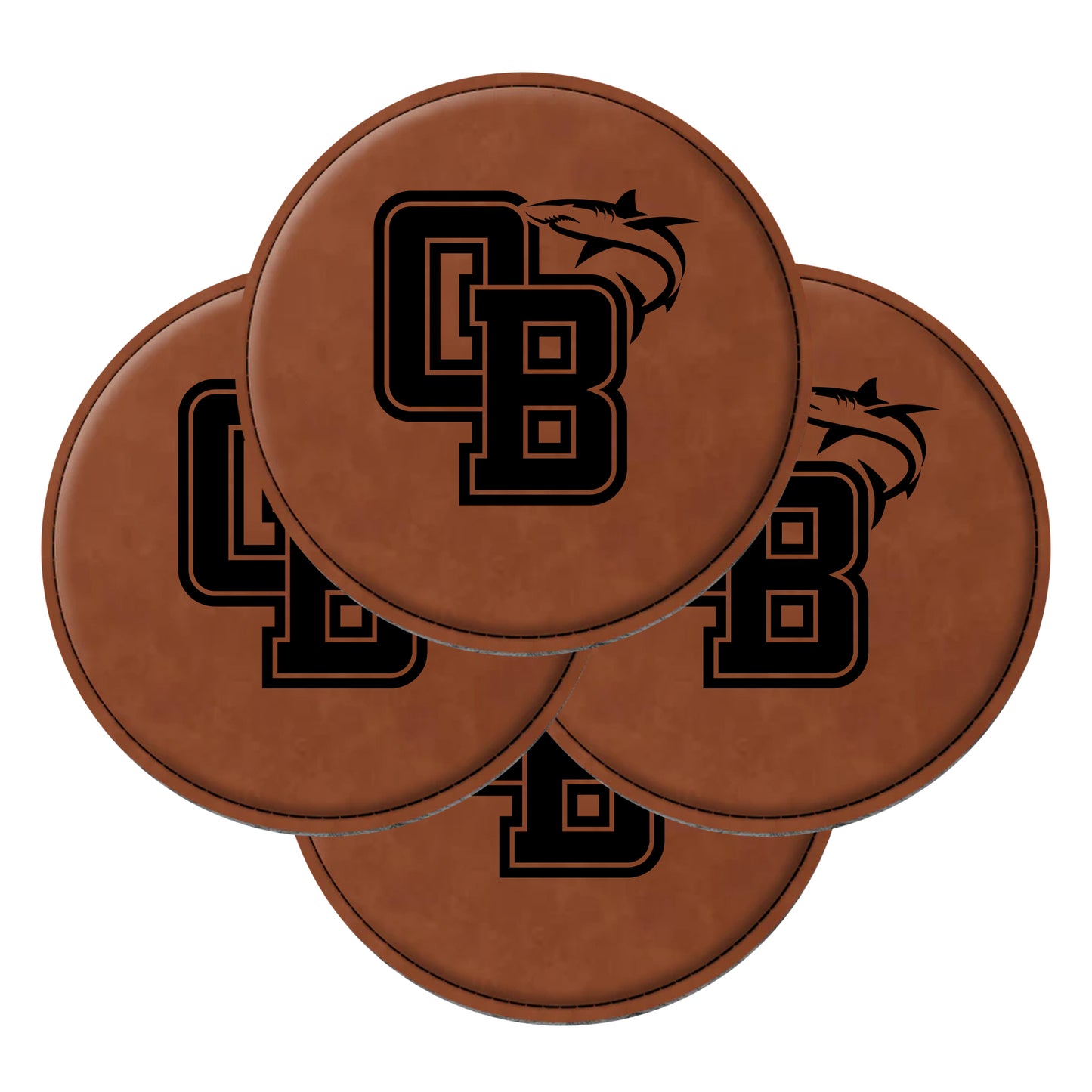 OB Shark Leatherette Coasters