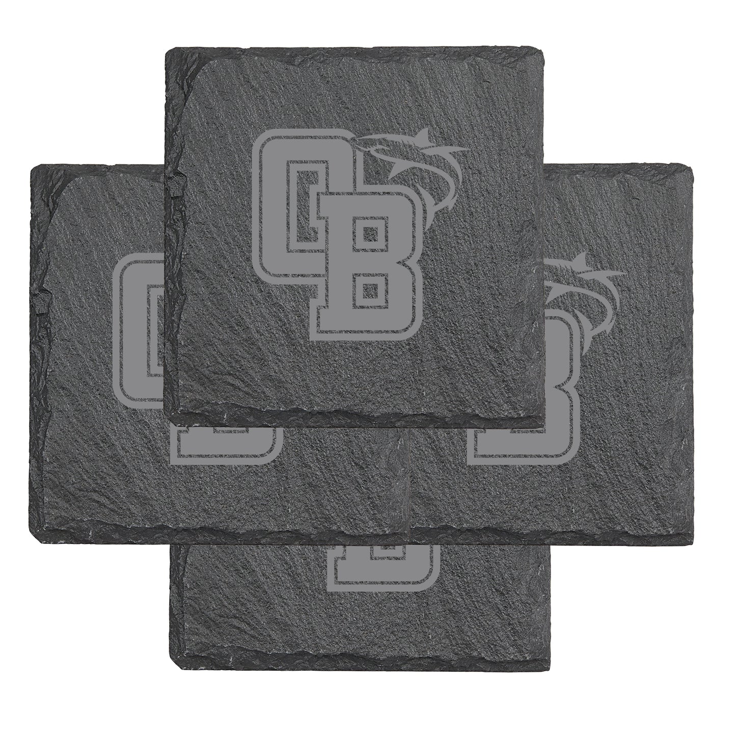 OB Shark Slate Square Coasters