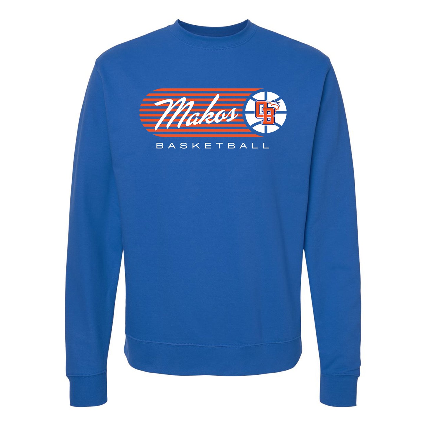Makos Vintage Stripe Basketball Crewneck