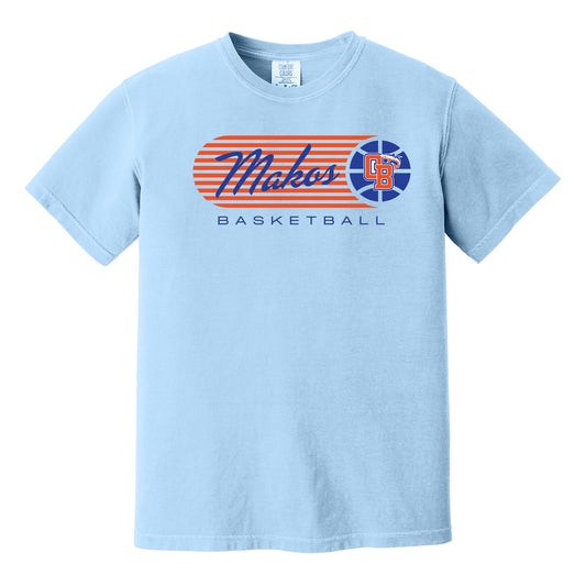 Makos Basketball Vintage Stripe Comfort Colors Tee