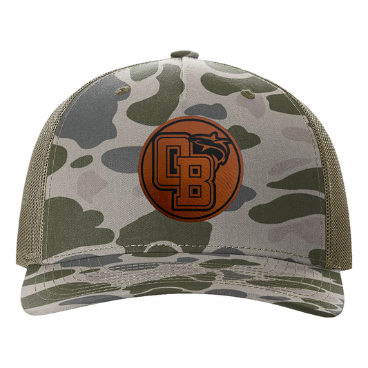 Orange Beach Duck Camo Leather Patch Hat
