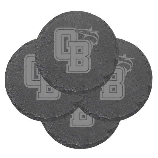 OB Shark Slate Round Coasters