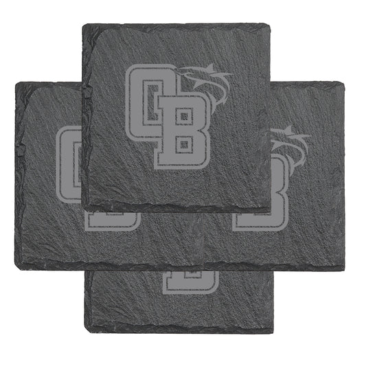 OB Shark Slate Square Coasters